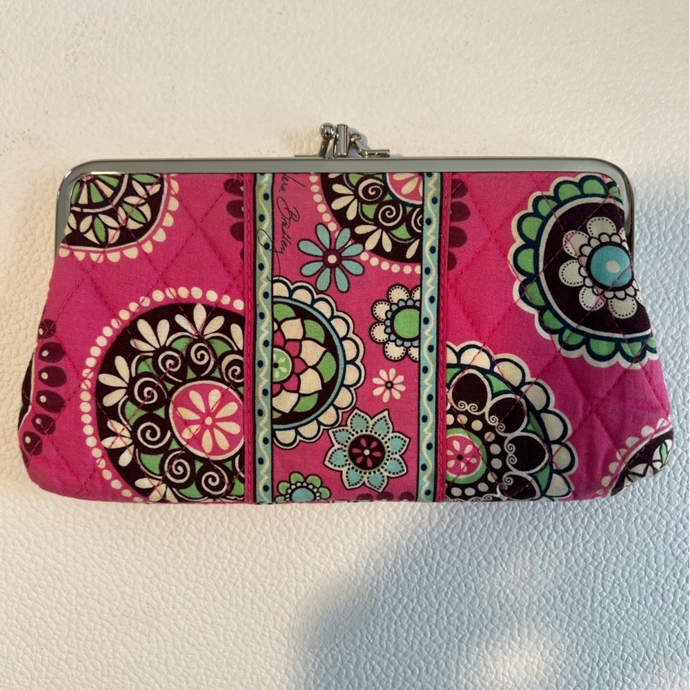 Vera Bradley pink cupcakes framed clutch